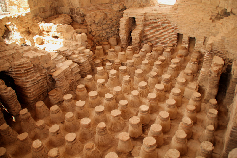 Heated floors of the Roman bath at Beit Shean