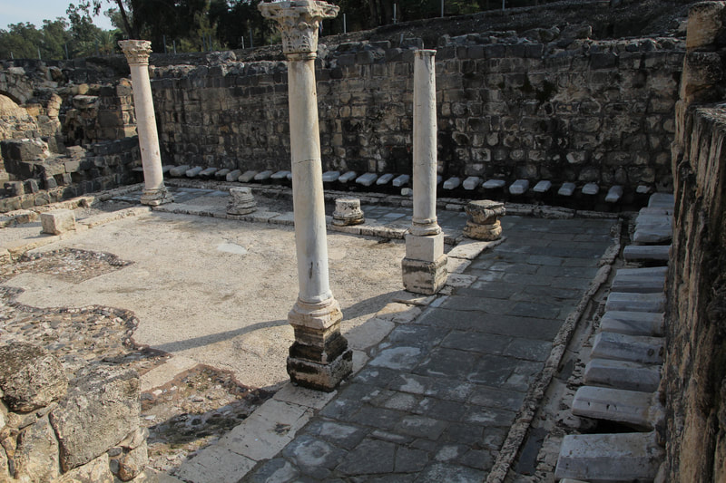 Ancient bathroom of Beit Shean from above.