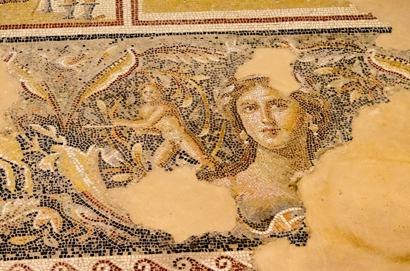 "Mona Lisa of the Galilee", 4th-century Roman mosaic in Sepphoris.